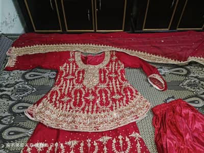 Designer Bridal / Heavy Formal Frock Dress with Fancy Clutch Bag