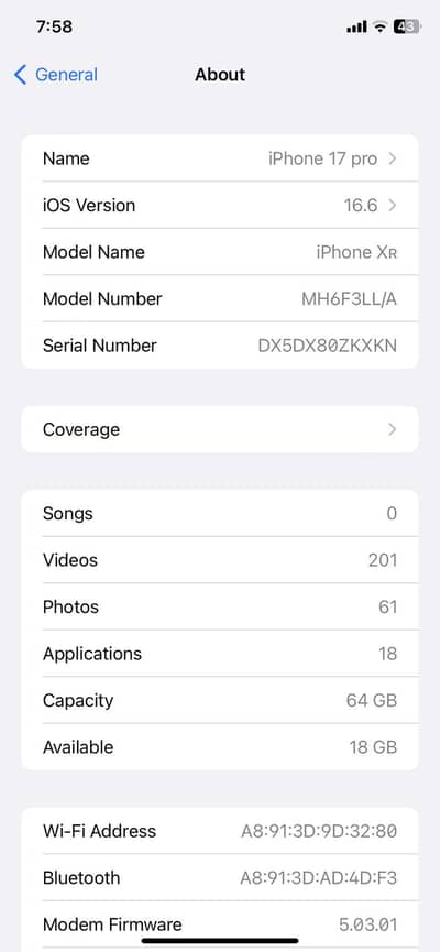 Apple iPhone XR convated 17 pro