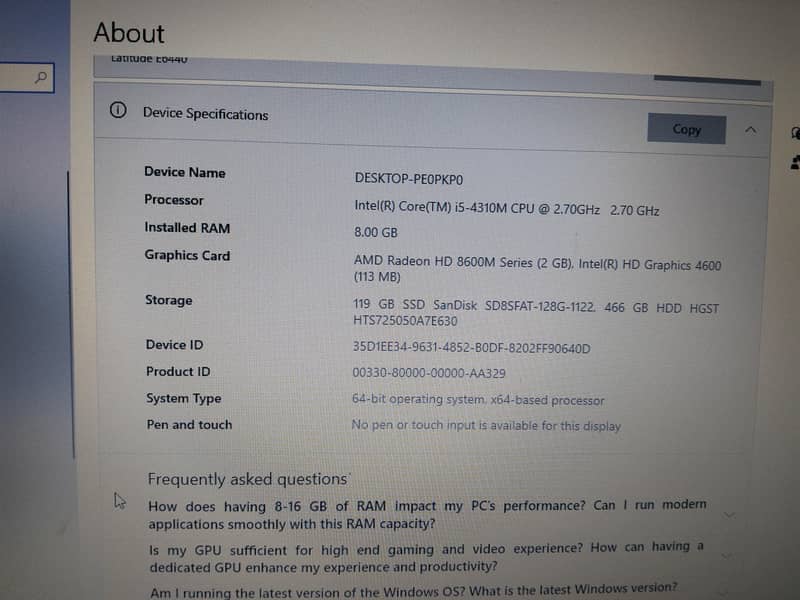 Dell latitude E6440 1