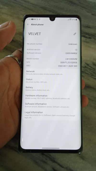 Lg valvet 5g