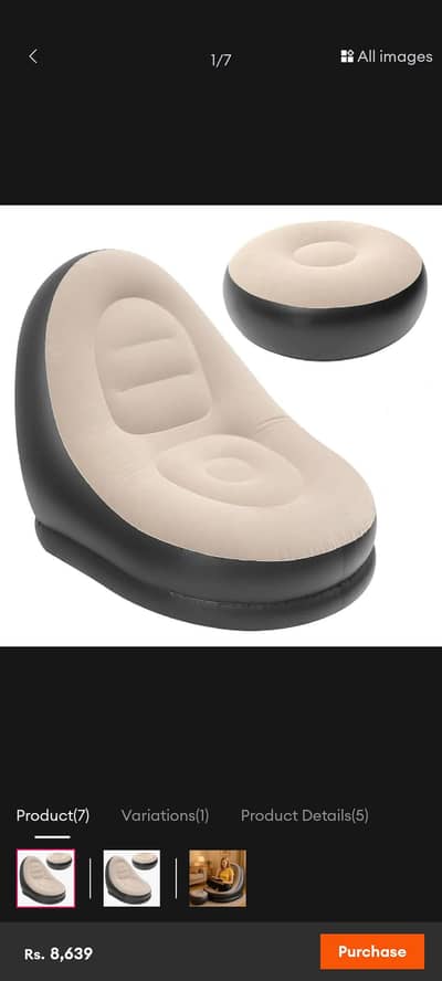 inflatable sofa bed with stool