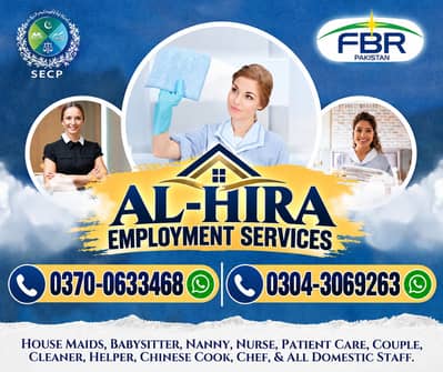 Maids / House Maids / cook / House chef / Baby Sitter maid available