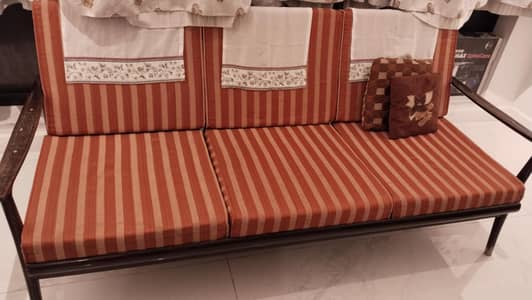 5 seater sofa set pure wood in carving design