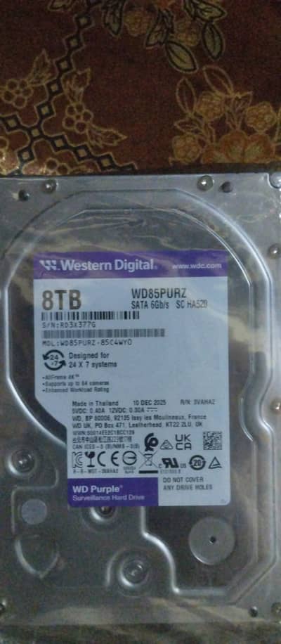 8TB surveillance hard drive 2 years replacement warranty