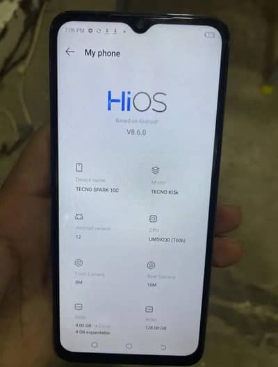 TECNO SPARK 10C 4+4/128GB —exchange possible