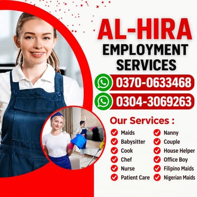 Maids / House Maids / cook / House chef / Baby Sitter maid available