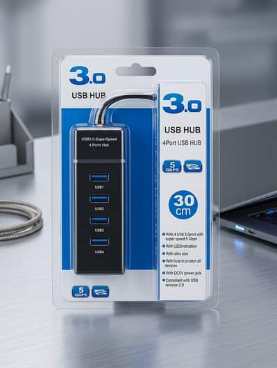 USB 3.0 Hub 4-Port – High-Speed USB Hub for PC & Laptop