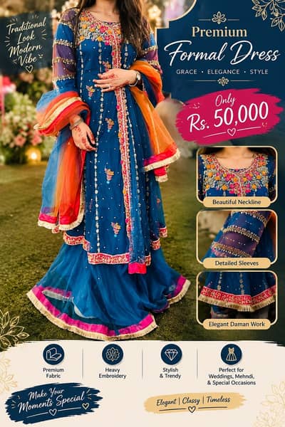 Elegant Pink Embroidered Formal Dress | Party Wear