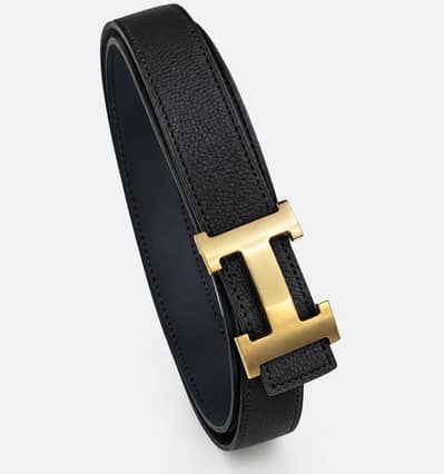 Logo leather belt