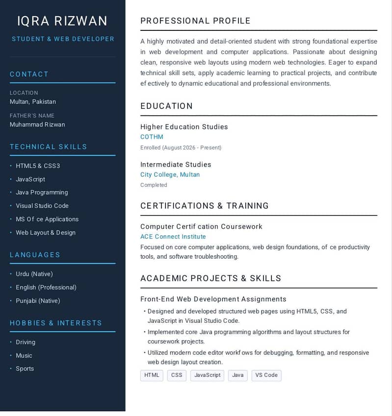 Iqra web developer 0