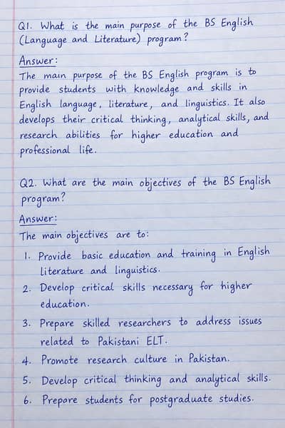 BS English (Language and Literature) – Program Objectives and Introduc