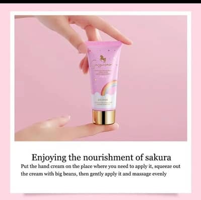 Sakura Whitening Hand Cream - Hydrating & Brightening - Pink