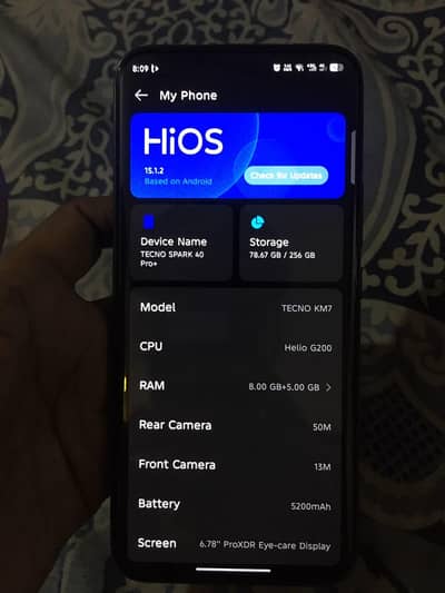 Tecno Spark 40 pro plus Black 8/256 PTA Approved read ad