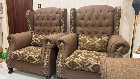 7 seater sofa in brown color