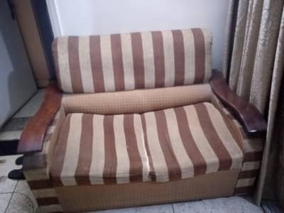One two-seater and two single-seater sofas