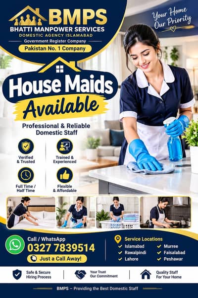 housemaids, babysitter, patientcare, officeboy,helpers,cooks,Ninny,