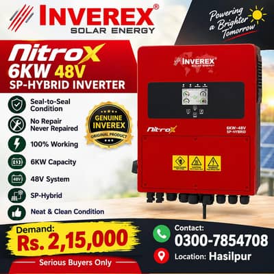 Inverex Nitrox 6KW 48V SP-Hybrid Inverter — Excellent Condition