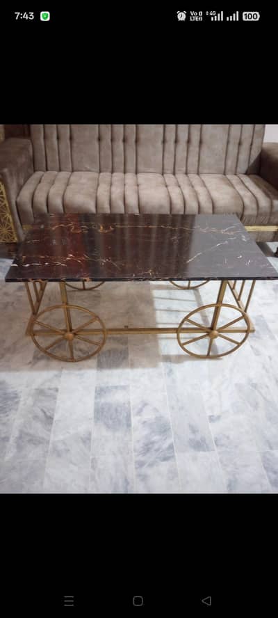 wood and iron table