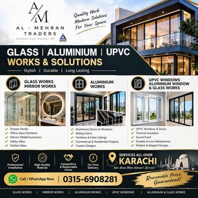 Aluminium Window - Glass Door - Glass Window - PVC Door - Aluminium