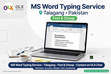 MS Word Typing Service - Talagang - Fast & Low Price