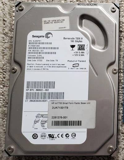 SeaGate Barracuda 160GB HDD 98% Health, 7200 Rpm