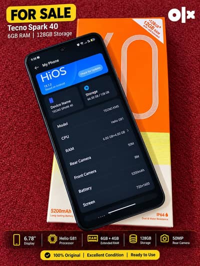 Tecno spark 40 6/128 50MP