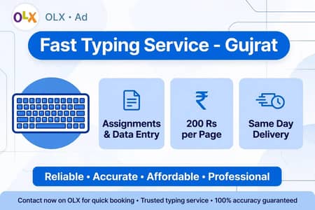 fast typing service assignment and data entry Gujrat