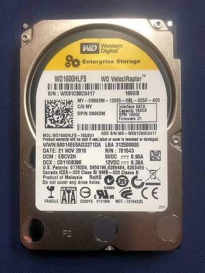 Western Digital Veloci Raptor 10k Rpm 160GB