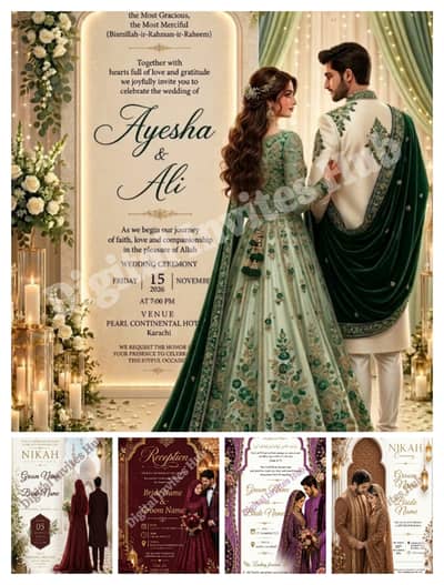 Custom Digital Invitation Cards for Weddings, Birthdays & Events