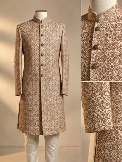 Premium Embroided Shairwani and Royal Coat