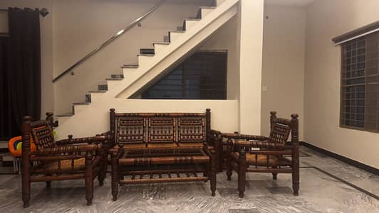 5 seater & 3 tables sofa set wood