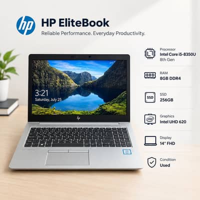 HP EliteBook 840 G5 | Core i5 8th Gen | 8GB RAM | 256GB SSD | FHD