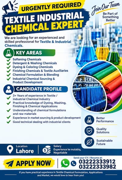 Chemical expert required