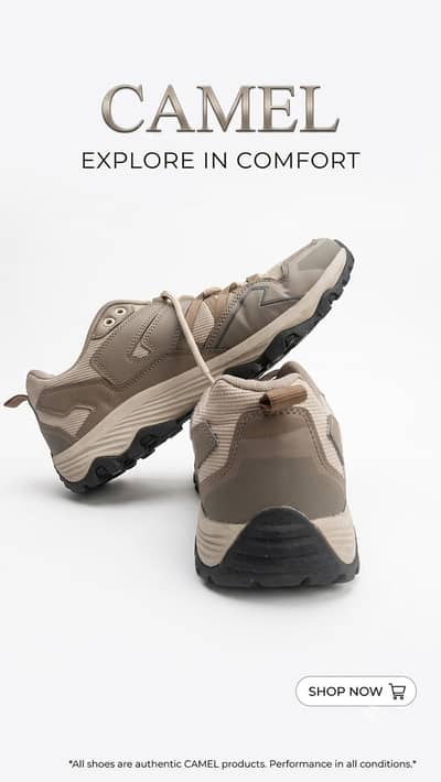 Camel Men's Leather/Mesh Rugged Hiking Joggers - Size