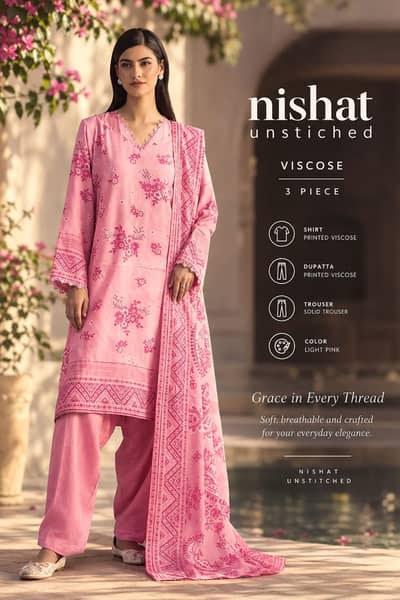 NISHAT 3 piece suit, Unstitched