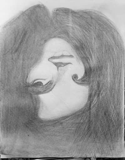 the hidden smile  pencil art handmade illusion drawing