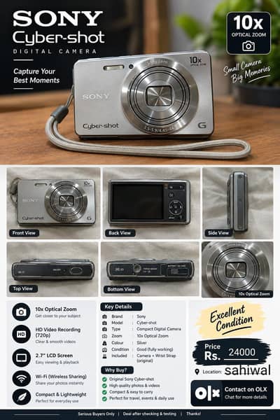 Sony Cyber-shot Digital Camera _excellent cond Contact: OLX Chat_