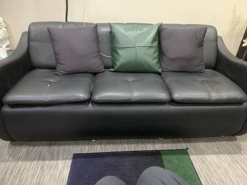 leather sofa black 0
