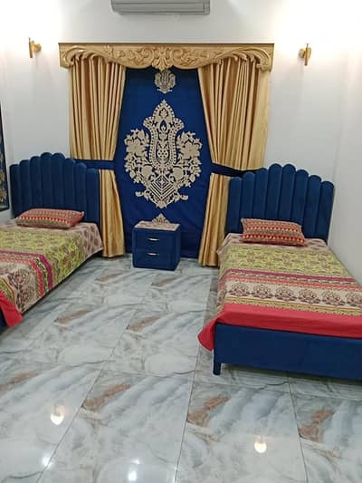 single Beds with side table and matterus.