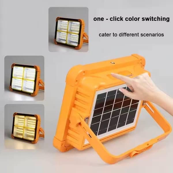 T  100W Rechargeable Solar LED Construction Site Light | Outdoor Waterproof PIR Motion Sensor Flood Light for Site + Power Bank Street & Warehouse