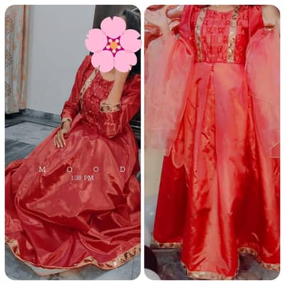 Beautiful Red Party Wear Maxi Dress – Embroidered & Elegant