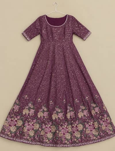 ethnc long full embroidered long frock