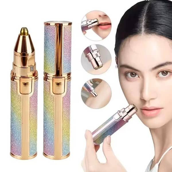 T  2-in-1 Rechargeable Hair Remover & Eyebrow Trimmer with LED, Painless Precision Shaver for Women’s Face, Lip, Chin, Bikini – Electric Facial Razor for All Skin Types
