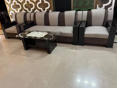 5 seater sofa with table and 2 small table