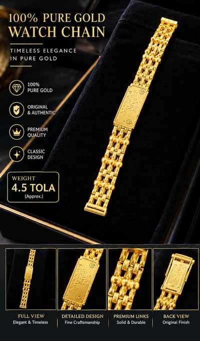 Original Gold Watch Chain – 4.5 Tola – Vintage