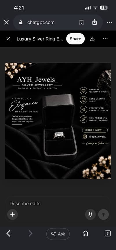 Silver men’s jewellery