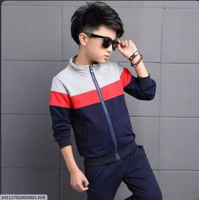 Product Name*: 2 Pcs Boy's Fleece Printed Tracksuit