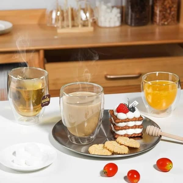 T  imported Double Wall Mug 350ml High Quality a Thermal shock Borosilicate Mug for Coffee Tea
