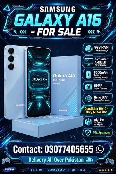 Samsung Mobile A16 256gb with box