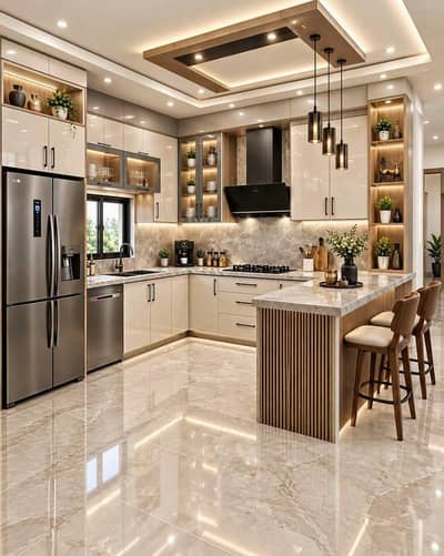 kitchen design. molding wall. media wall. parlor design. Cafe design.